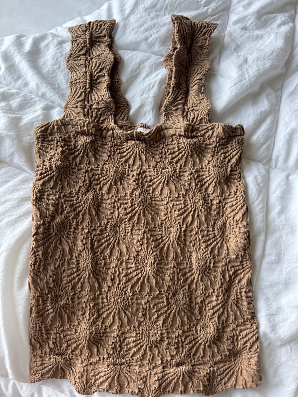 Women’s Textured light Brown Tank Top Size Small